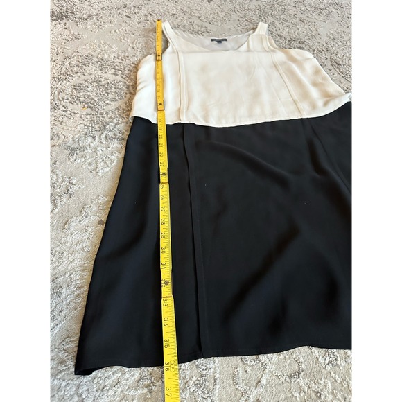 Eileen Fisher Two-Tone Silk Shift Dress in Bone Black Sz. Small - Picture 11 of 12